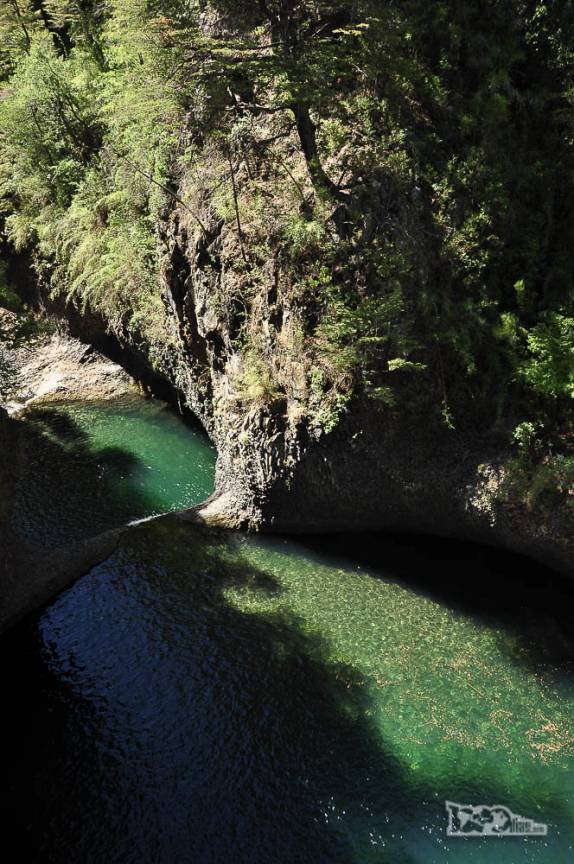 Algumas das 'taças', as piscinas naturais no Parque Nacional Radal Siete Tazas, no centro-sul do Chile